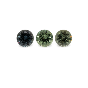 Saphir Set - grün/blau, rund, 3,5x3,5 mm, 0,66 cts, Nr. XSR11188