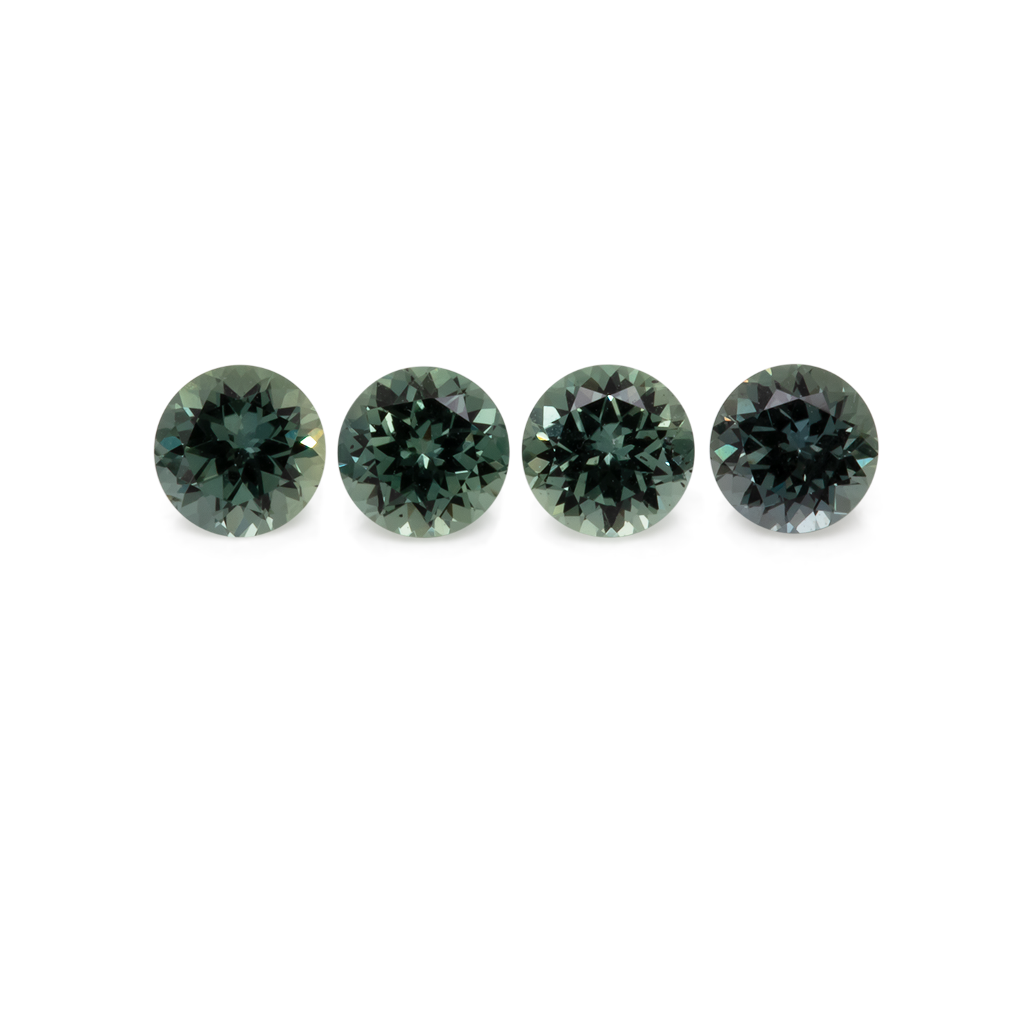 Sapphire Set - blue/green, round, 3.6x3.6 mm, 0.87 cts, No. XSR11190