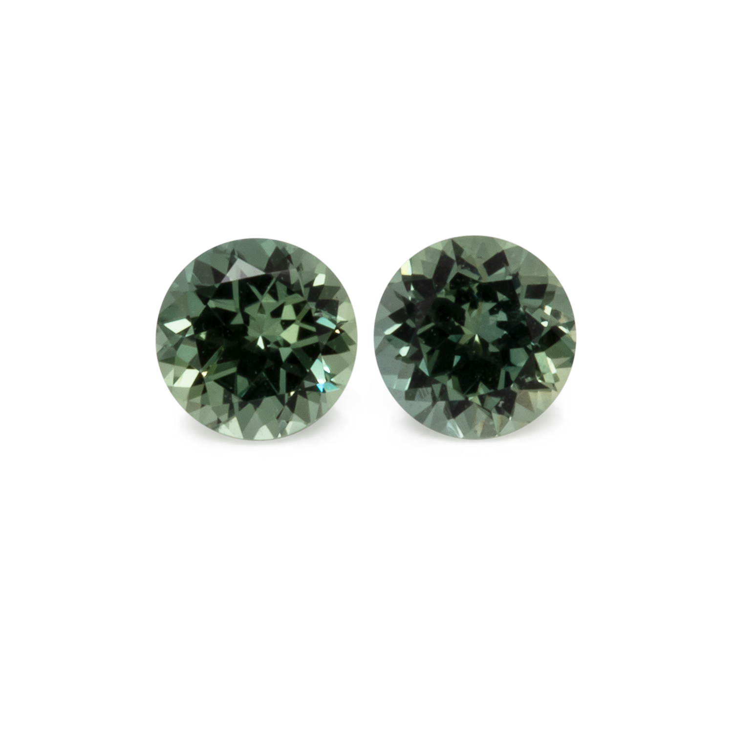Sapphire Pair - green/blue, round, 3.6x.6 mm, 0.45 cts, No. XSR11192