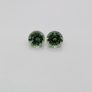 Sapphire Pair - blau/green, round, 4.1x4.1 mm, 0.65 cts, No. XSR11213