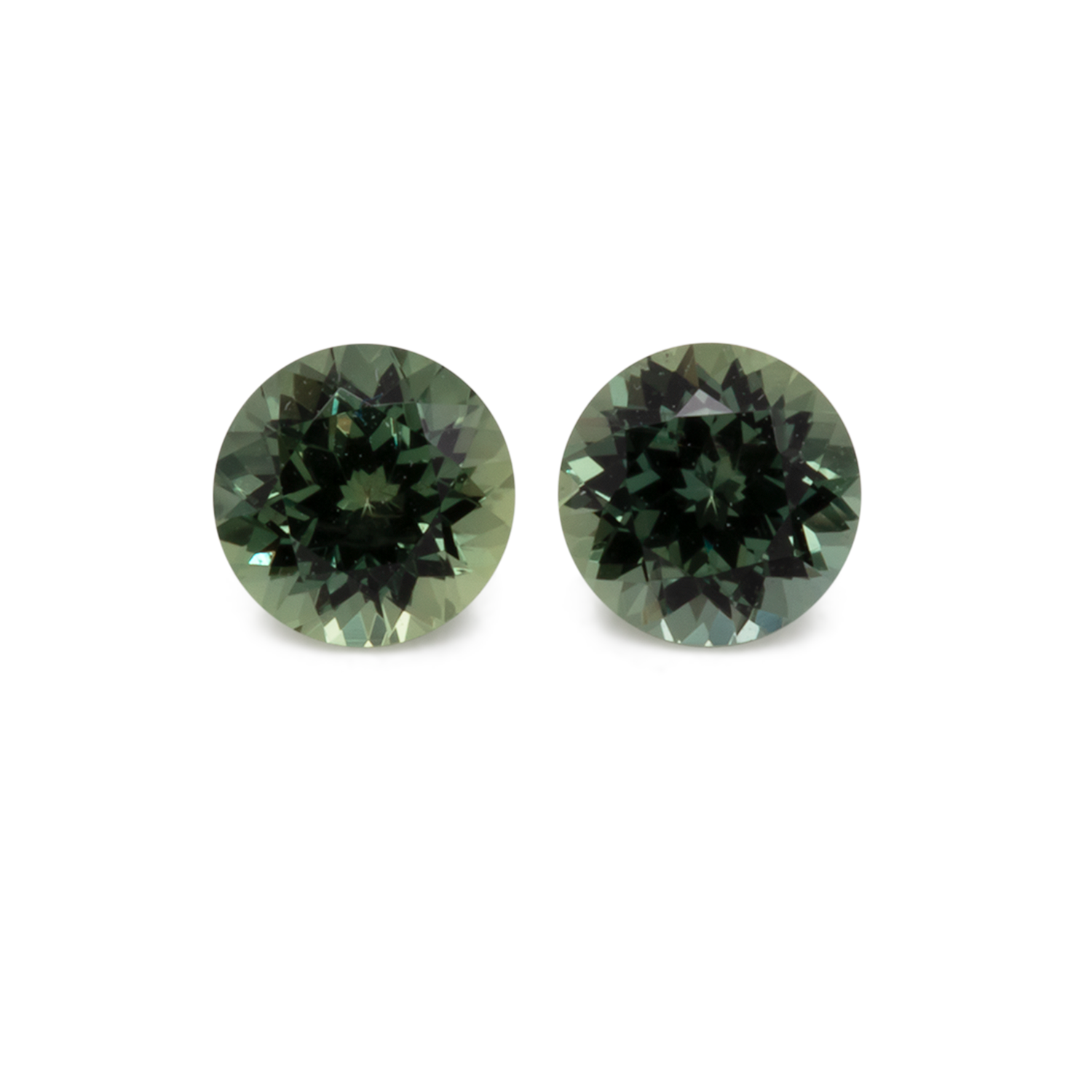 Sapphire Pair - green, round, 4,1x4,1 mm, 0.68 cts, No. XSR11217