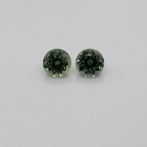 Sapphire Pair - green, round, 4,1x4,1 mm, 0.68 cts, No. XSR11217