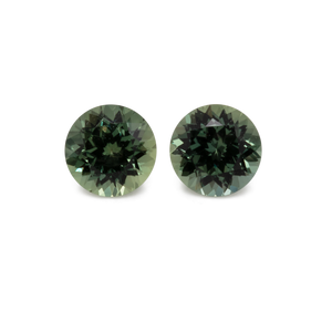 Sapphire Pair - green, round, 4,1x4,1 mm, 0.68 cts, No. XSR11217