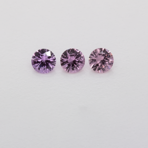 Sapphire Set - pink, round, 3x3 mm, 0.36 cts, No. XSR11241
