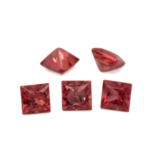 Saphir - rot, rechteck, 2.3x2.3 mm, 0.09 - 0.11 cts, Nr. XSR11249